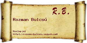 Rozman Bulcsú névjegykártya